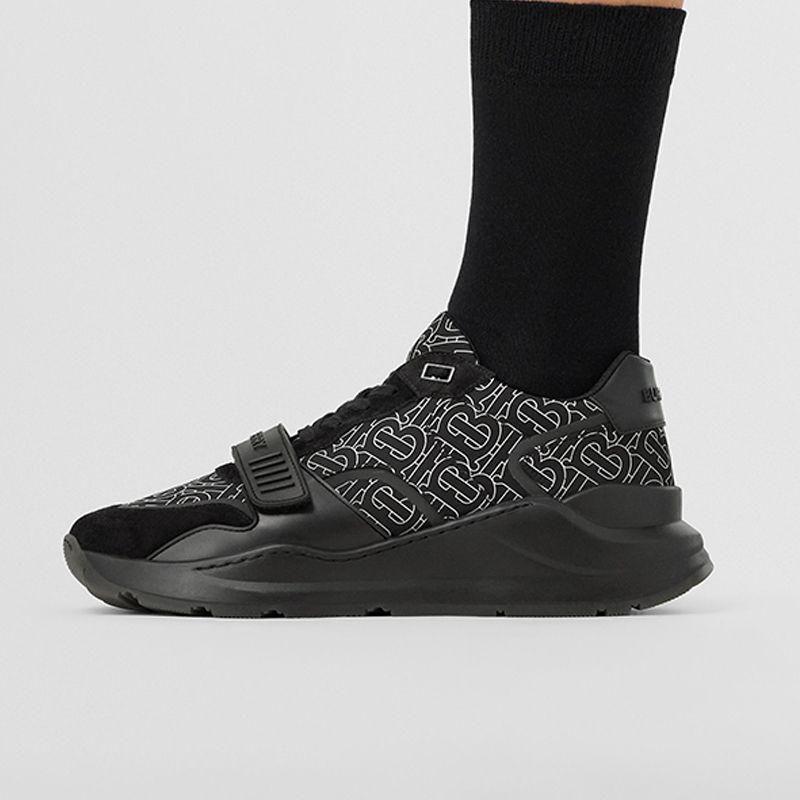 Luxury-Inspired Black Monogram Sneakers – Bold & Stylish | TheThings