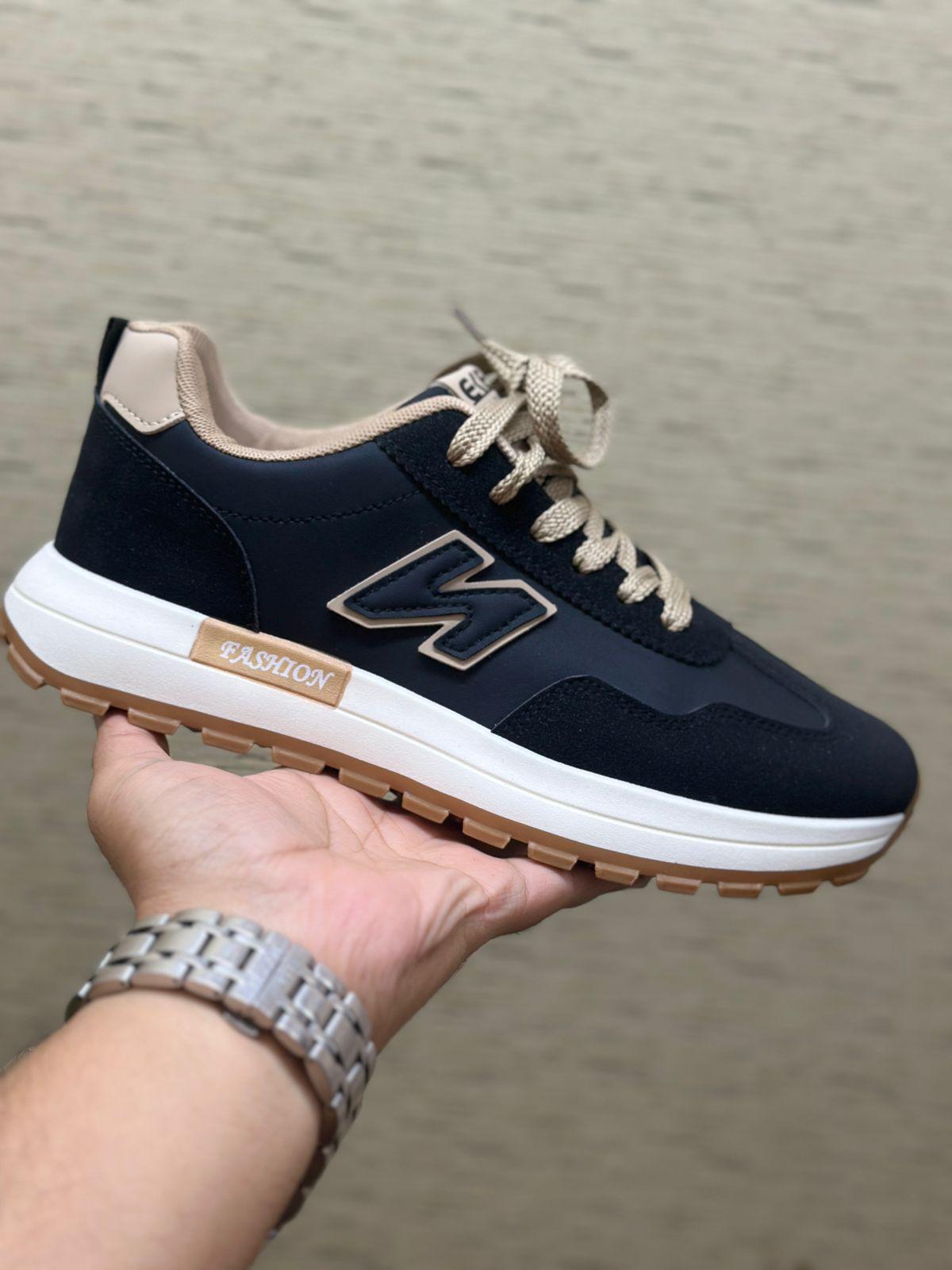 Stylish Black & Beige Casual Sneakers for Men – Lightweight & Trendy Everyday Wear Shoes (Copy)