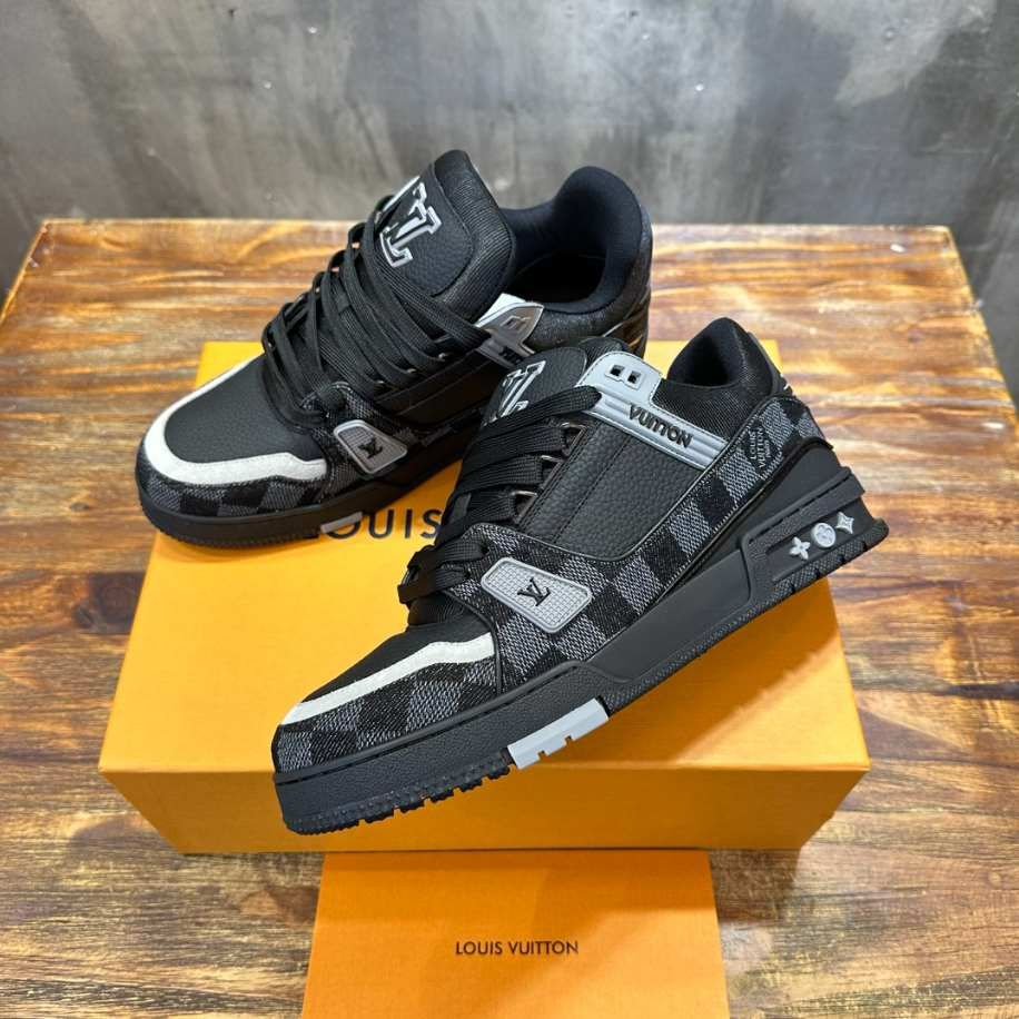Inspired Black Check Sneakers – Premium First Copy for Men