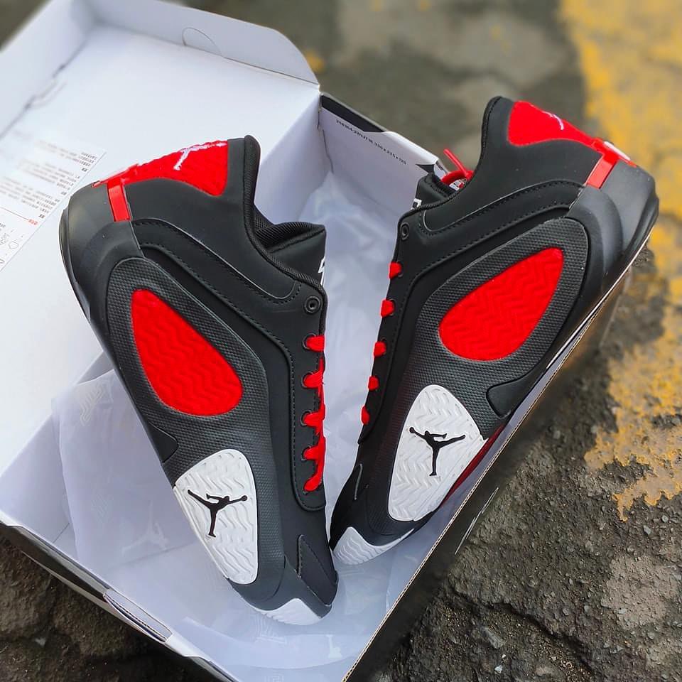 Premium Black & Red Jordan-Inspired Sneakers Stylish Comfort for Everyday Wear