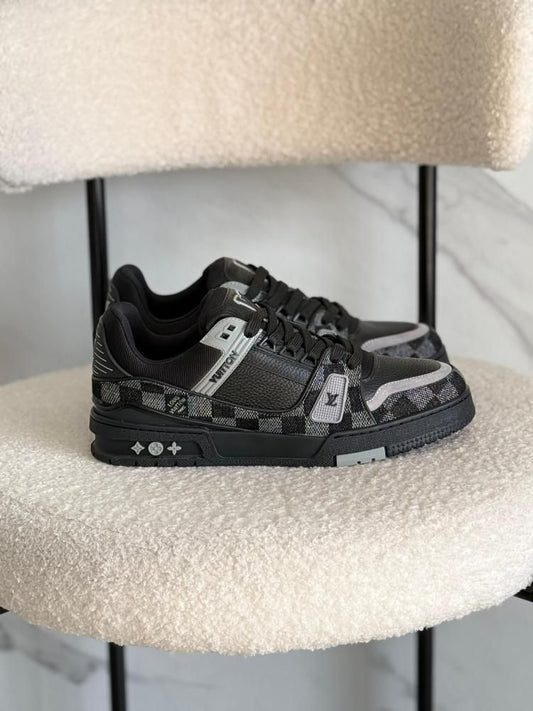 Inspired Black Check Sneakers – Premium First Copy for Men