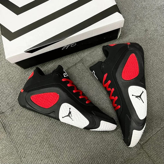 Premium Black & Red Jordan-Inspired Sneakers Stylish Comfort for Everyday Wear